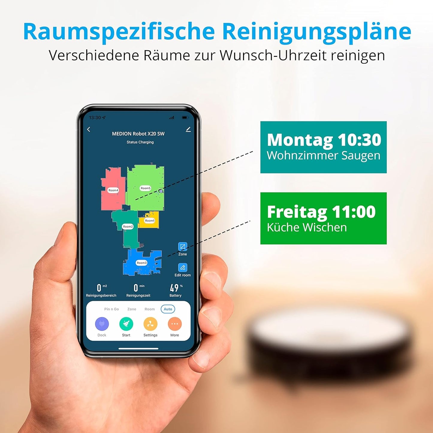 X20 SW+ Saugroboter mit Absaugstation & Wischfunktion