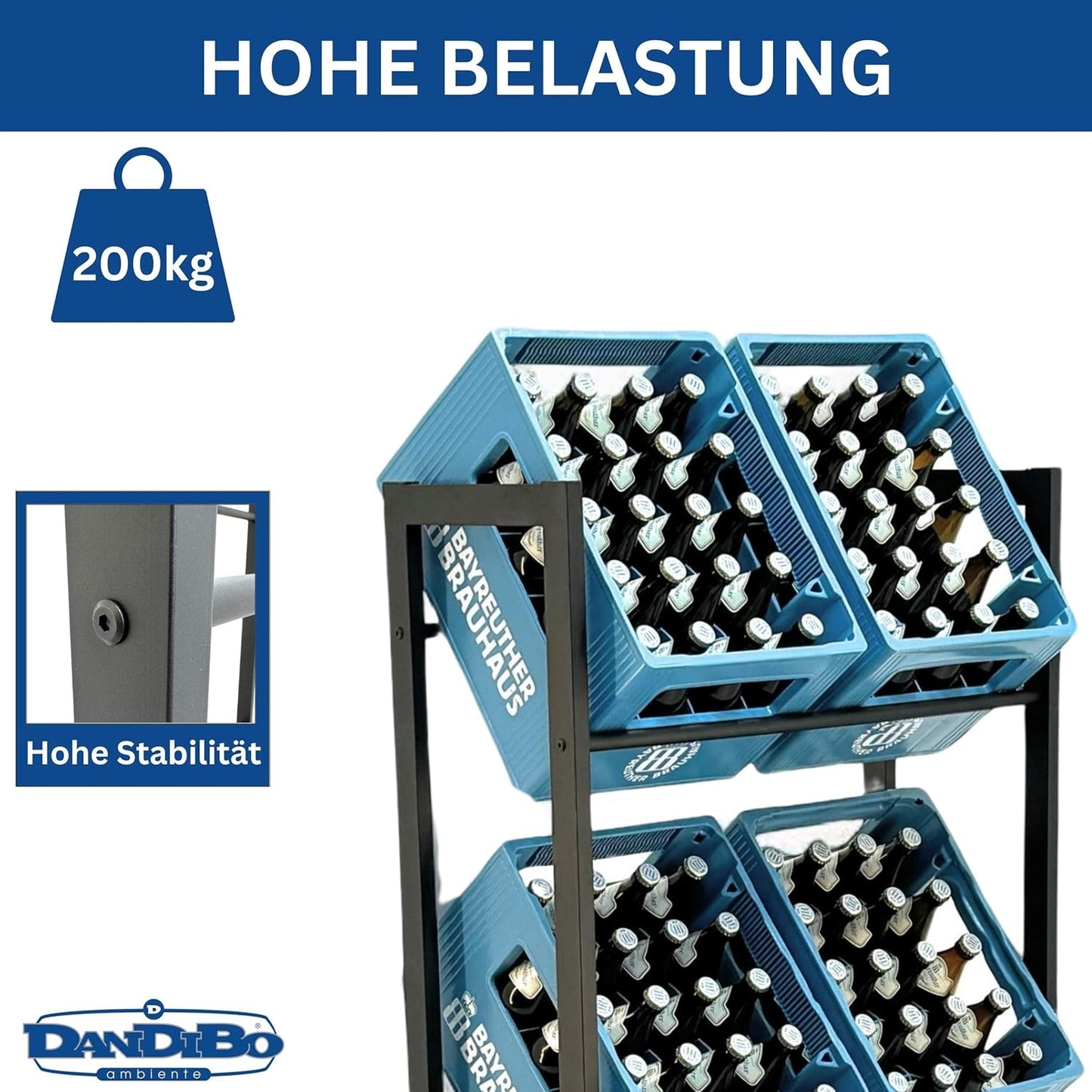 Getränkekistenregal für 6 Kisten