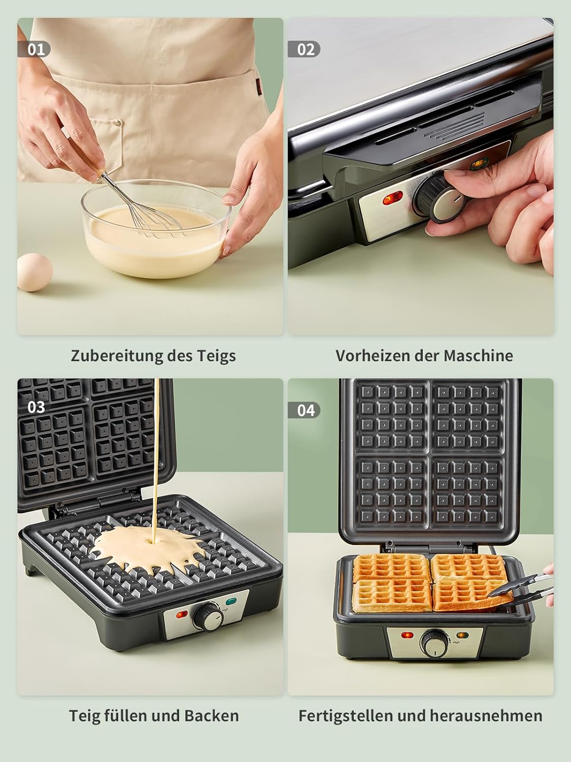 Waffeleisen für Belgische Waffeln, Schwarz