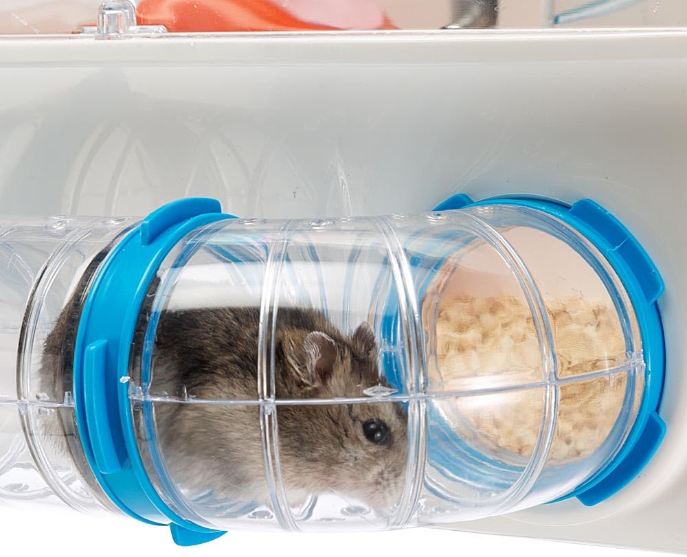Hamsterkäfig "COMBI 1", L 41 x B 23 x H 30 cm Weiss, Rot, Blau
