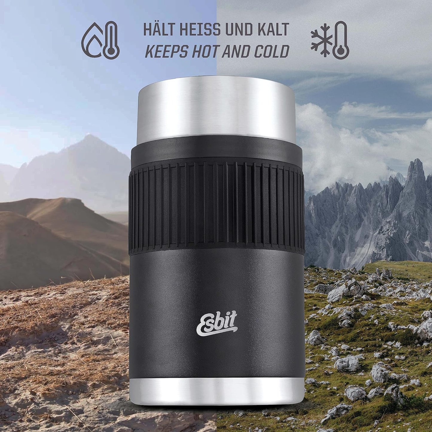 Sculptor Thermobehälter, Schwarz 1000 ml Mit Manschette