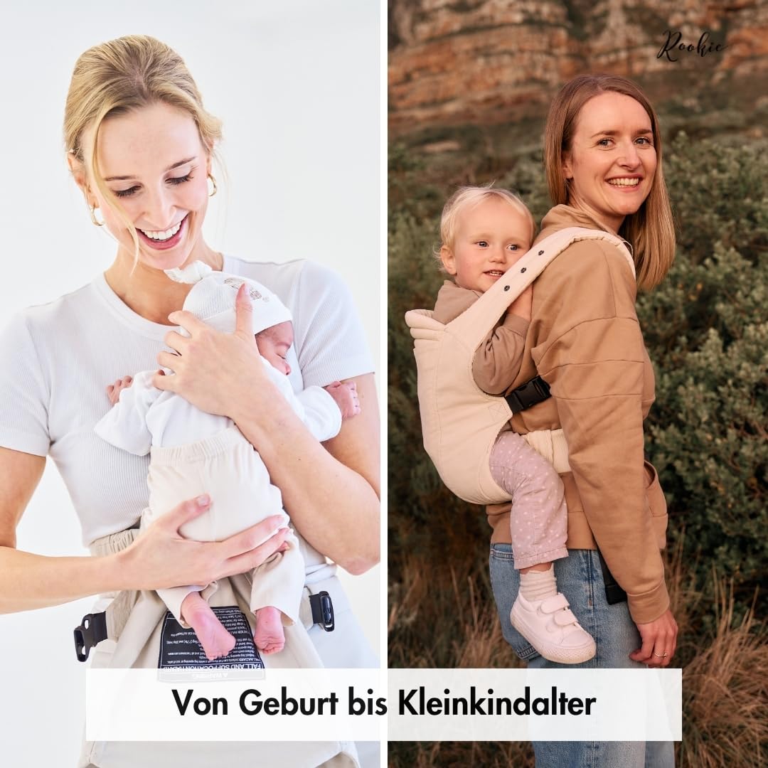 Ergonomische Babytrage ab Geburt bis 2 Jahre, Cord Mocha