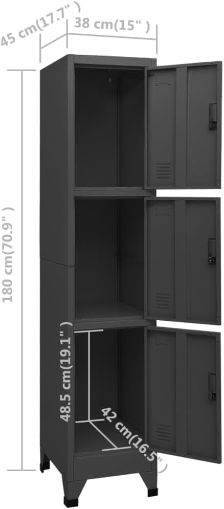 Schliessfachschrank, Anthrazit