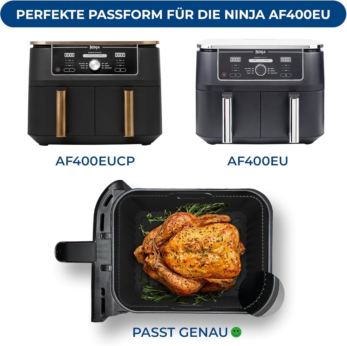 Airfryer Silikonform-Set für Foodi Max (2 Stück), 9,5l Af400eu Silikonform