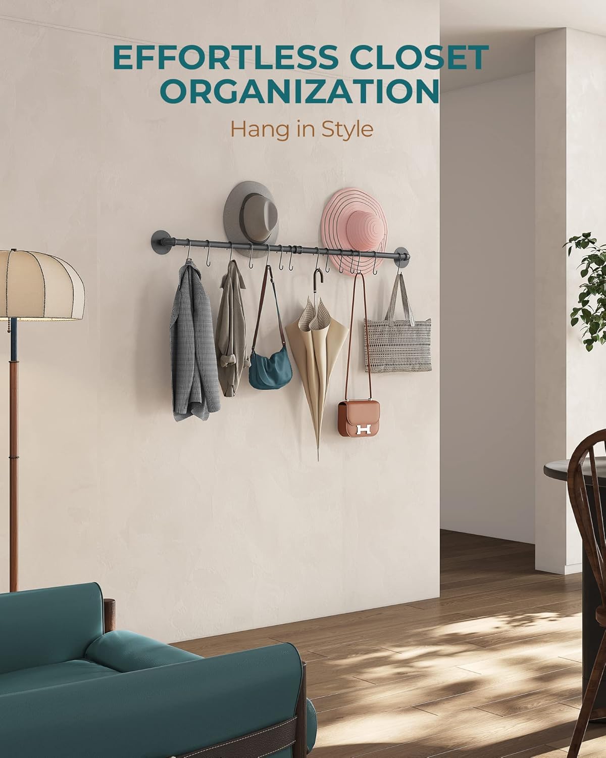 Küchen-Hängeleiste für Töpfe und Küchen-Utensilien, Schwarz