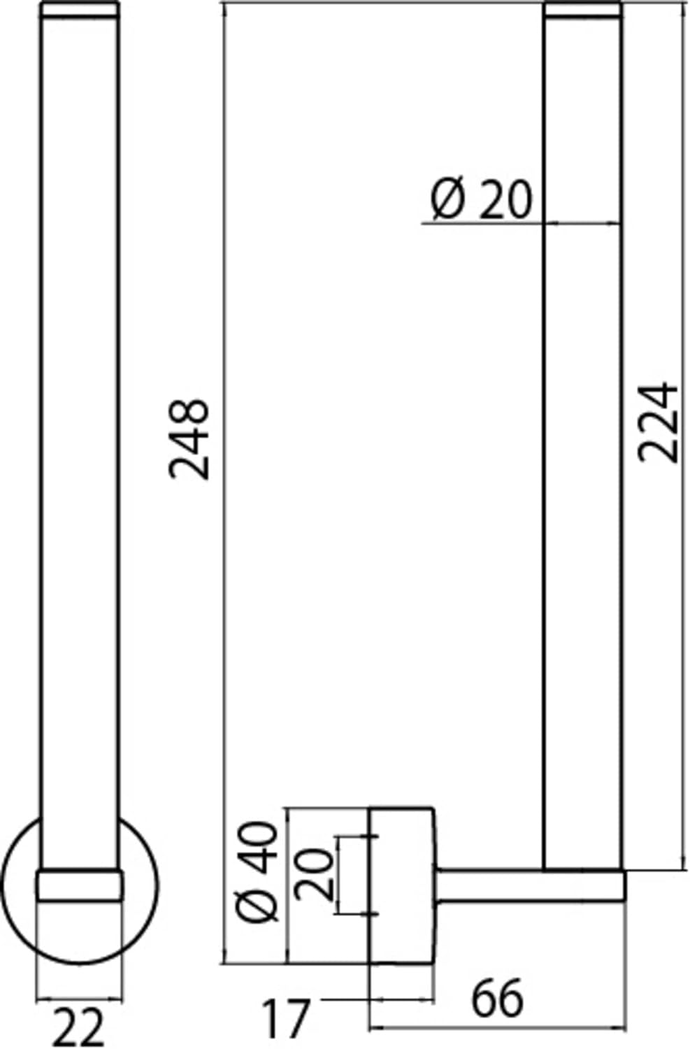 Reservepapierhalter RONDO 2, Chrom 1.0