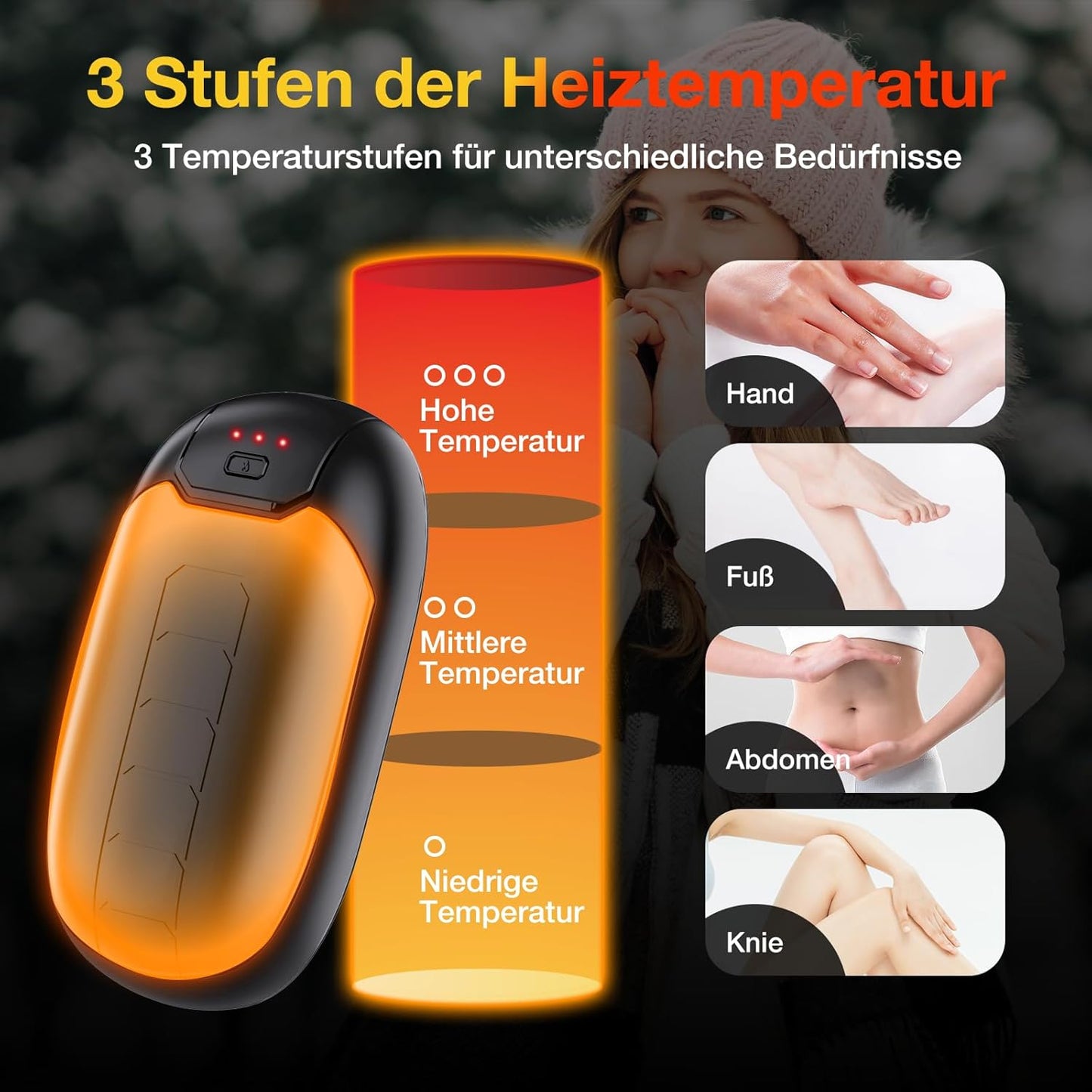 Wiederaufladbare Handwärmer, N1-Schwarz