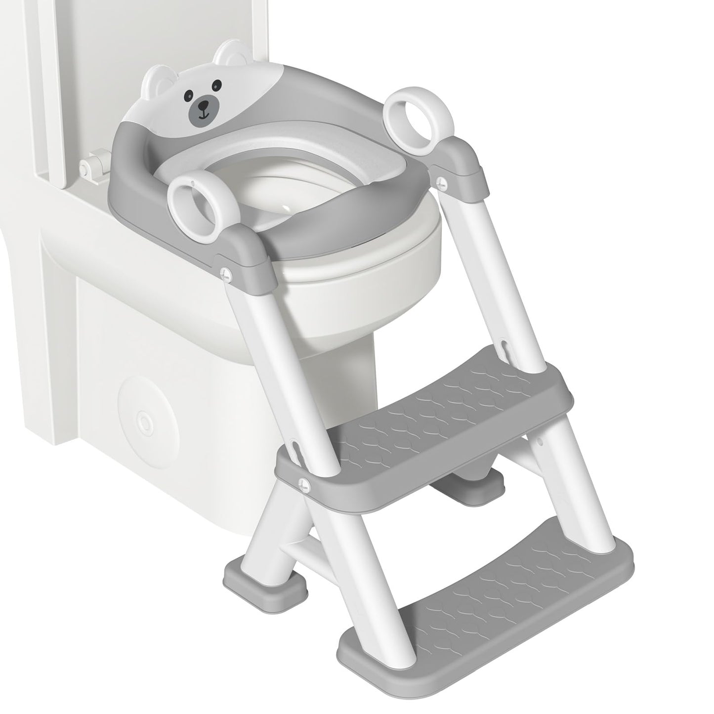 Toilettensitz mit Treppe für Kinder, Grau