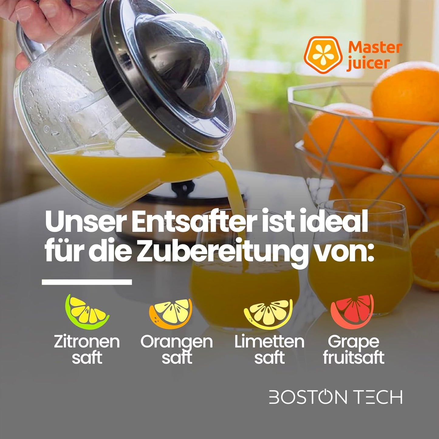 MasterJuicer Zitruspresse mit 2 Kegeln