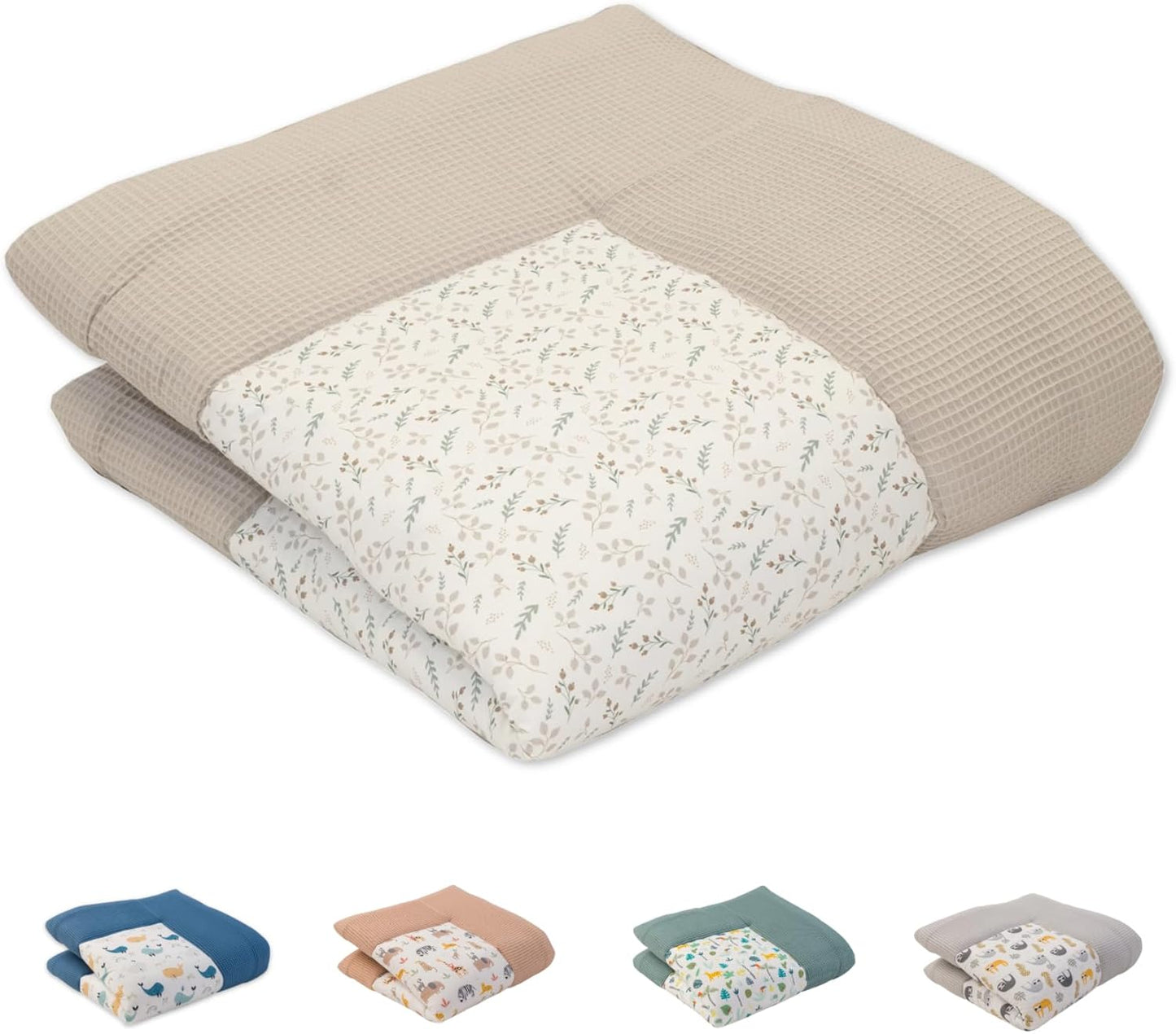 Baby Krabbeldecke 120x120 cm, Floral-sand