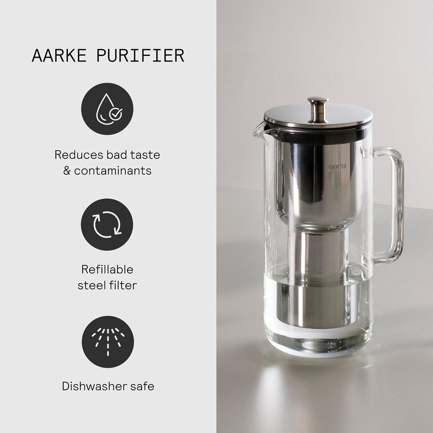 Purifier Wasserfilterkanne + 3er-Pack Filter-Nachfüllbeutel, Purifier + 3er-Pack Enriched