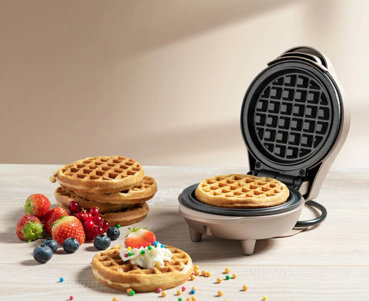 Miniwaffelmaker, Hellbeige