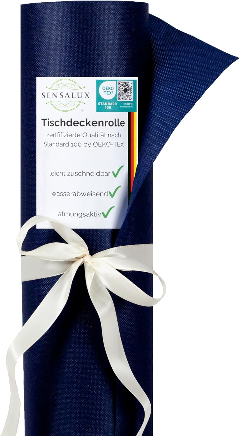 Tischdeckenrolle mit Lotus-Effekt, Dunkelblau 250 x 150 cm (Rechteckig)