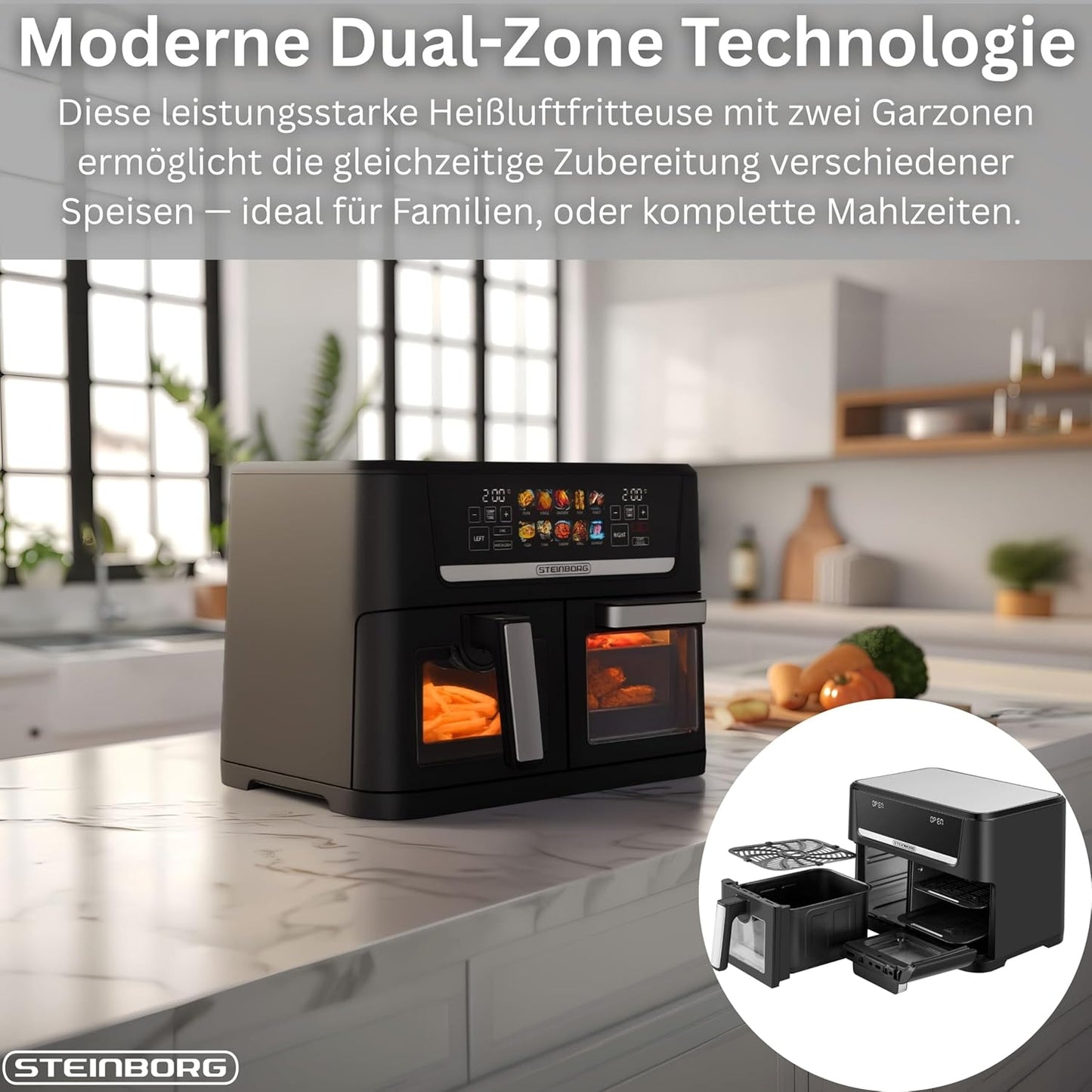 XXL Heissluftfritteuse Dual Zone SB-3170