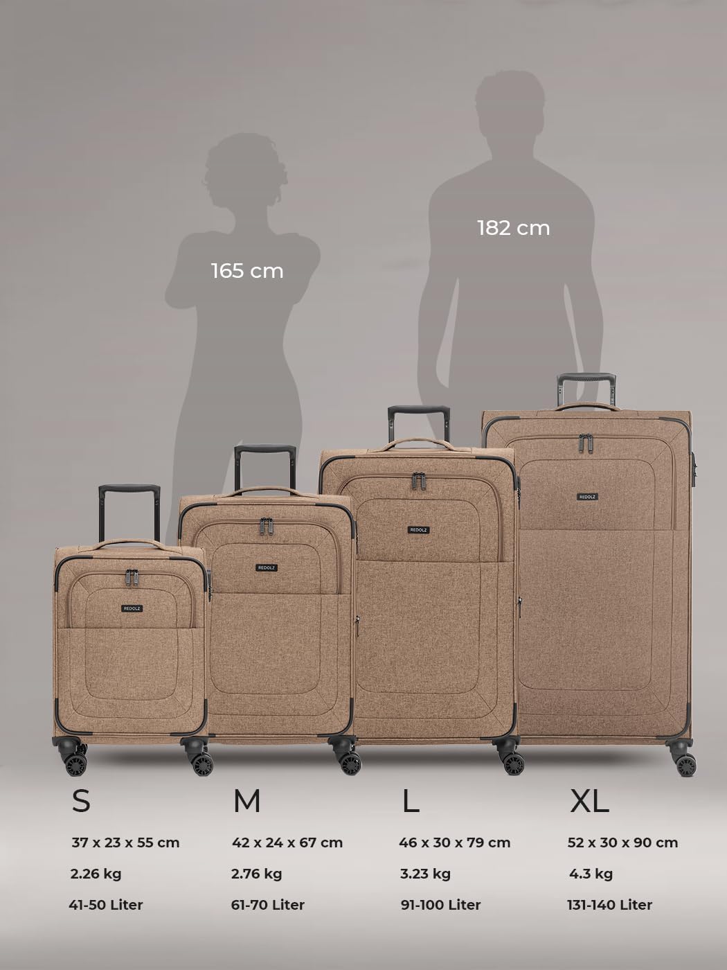 Jumbo Trolley, Coffee XL Sondergröße (90 cm) 4-Rad