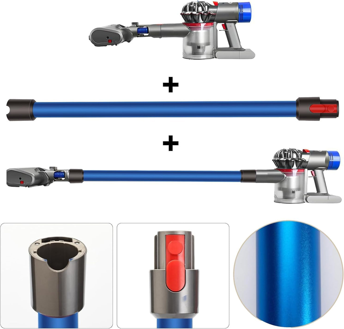 Staubsauger-Verlängerungsstange für Dyson, Blau