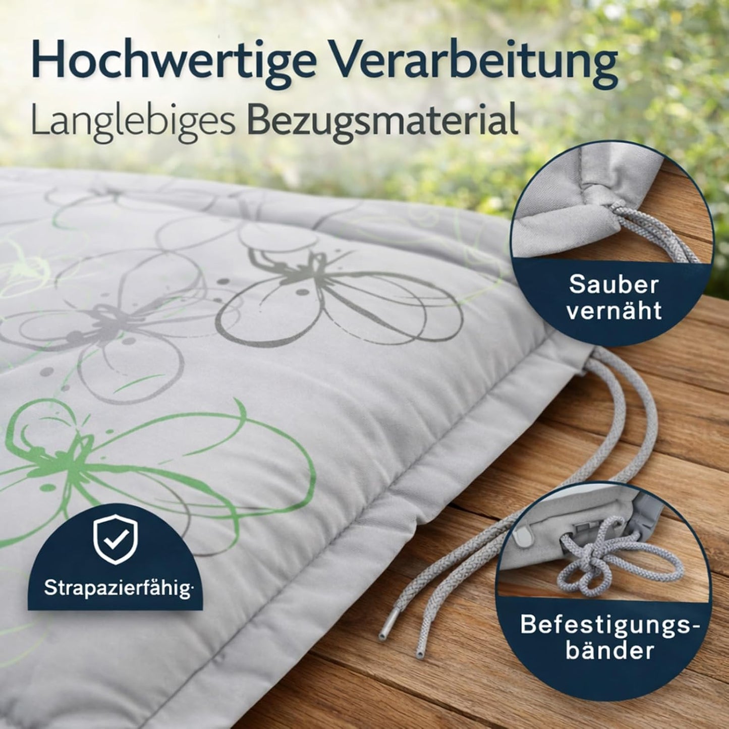 2er-Set Auflagen für Hochlehner-Gartenstühle, Motiv 4 2x Hochlehner