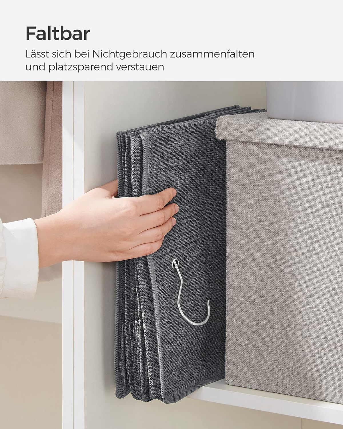 Alihan Hängeorganizer-Set faltbar (2 Stück), Grau 2
