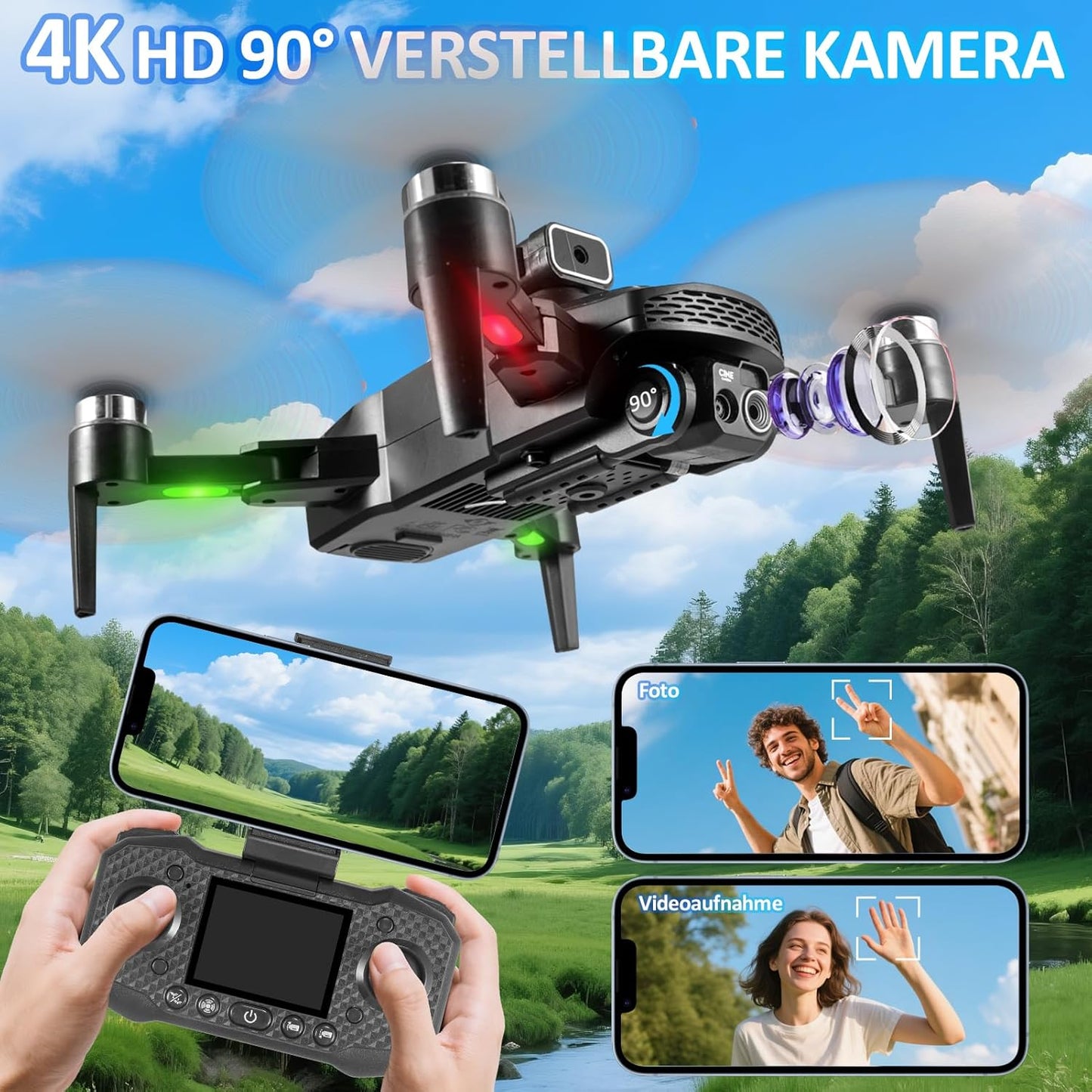 Faltbare FPV-Drohne, SchwarzM6