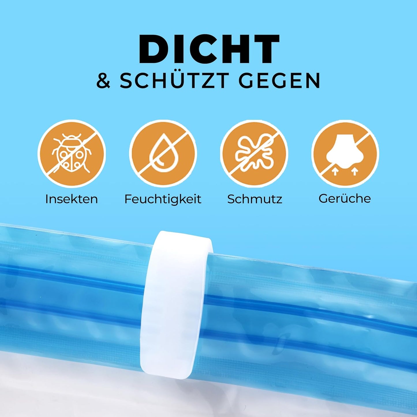 XXL Vakuumbeutel-Set für Kleidung & Bettdecken (6 Stück), 100x80cm - XXL (80µ)