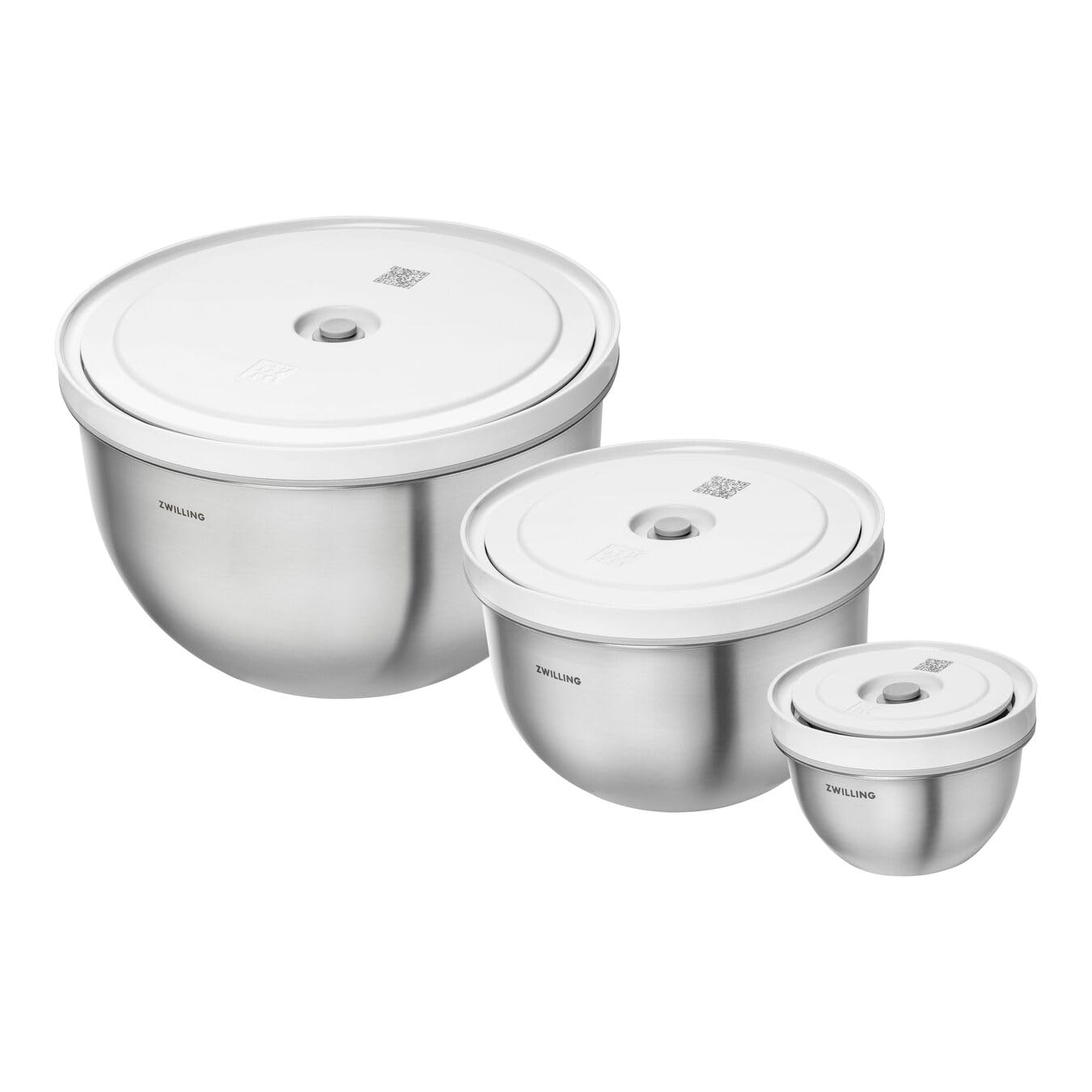 6tlg. Fresh & Save Bowls Vakuumschüssel Set, Set Edelstahl m. Deckel