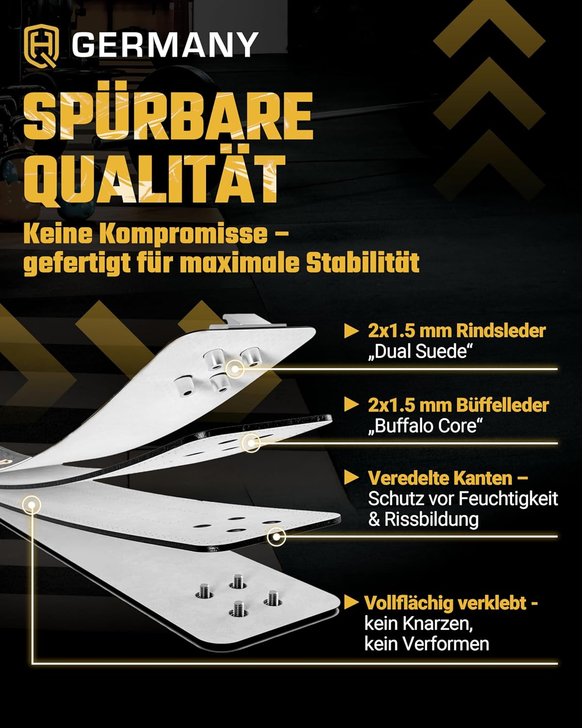 Gewichthebergürtel aus Leder, Powerlifting - 10mm M