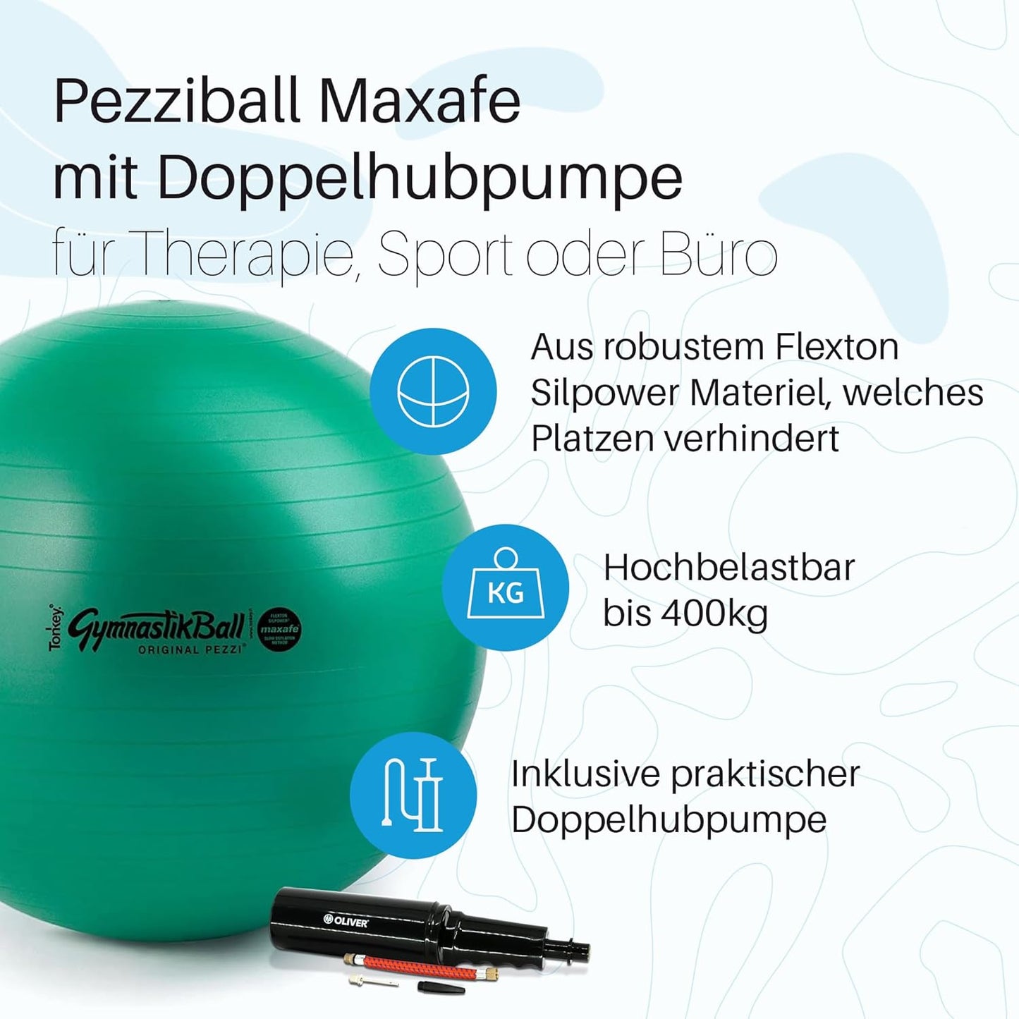 Gymnastikball mit Pumpe, 75cm Pearlwhite