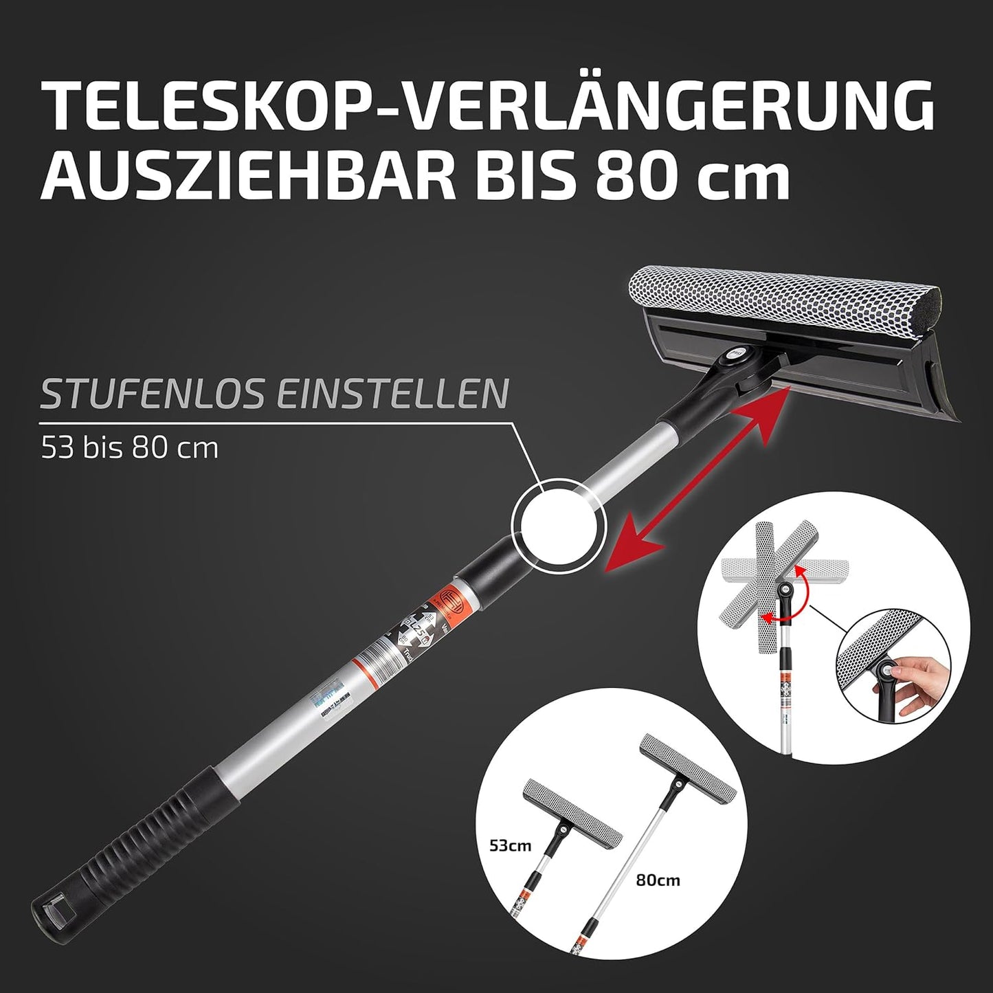 Scheibenreiniger mit Teleskopgriff, L25 (25x80cm) 1