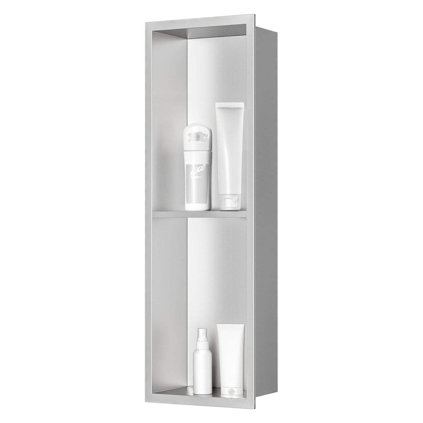 Wandnische für Dusche, 20×60cm (mit Regal) Silber