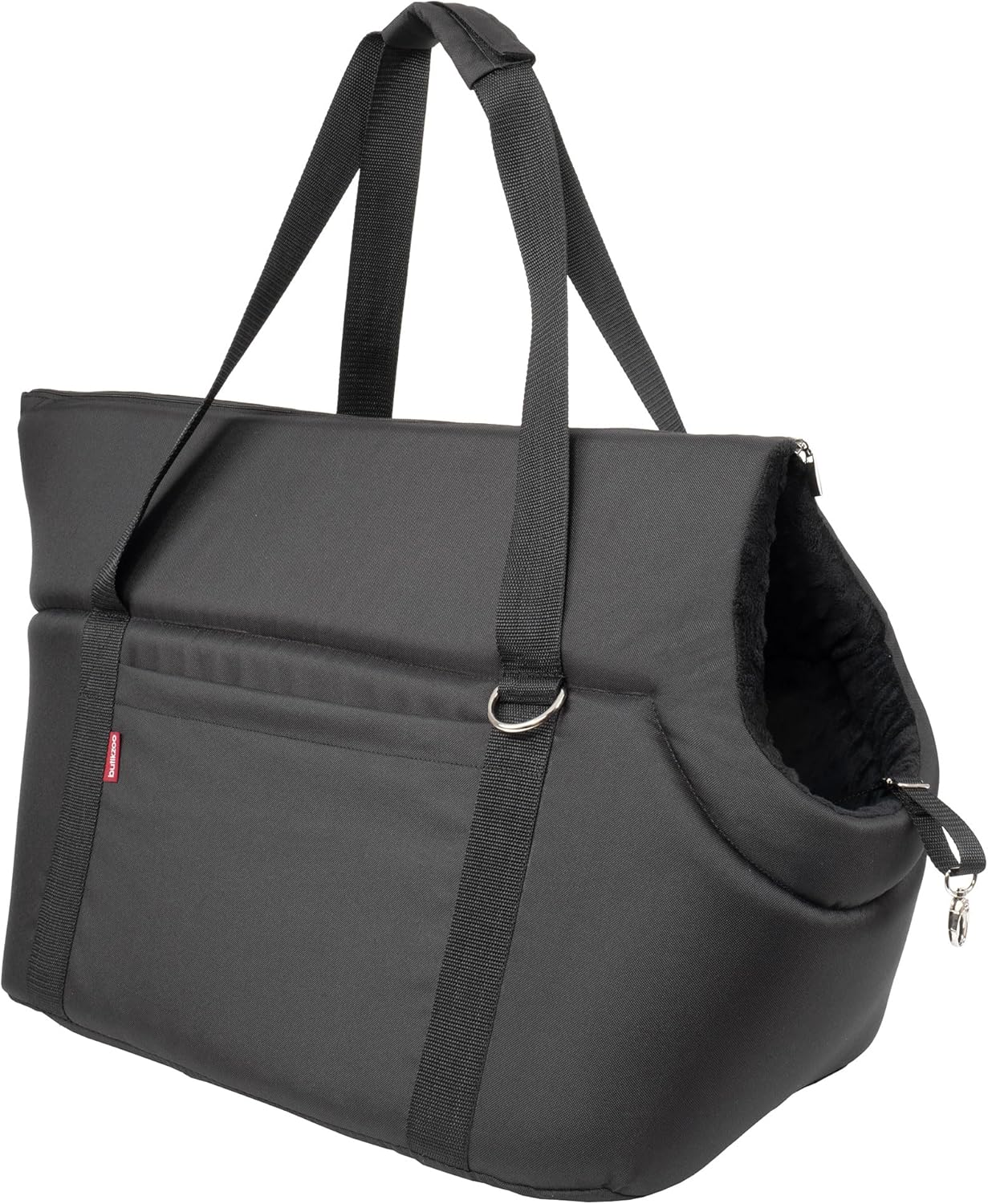 Faltbare Hundetragetasche XL bis 15 kg, XL Schwarz Schwarz/Minky