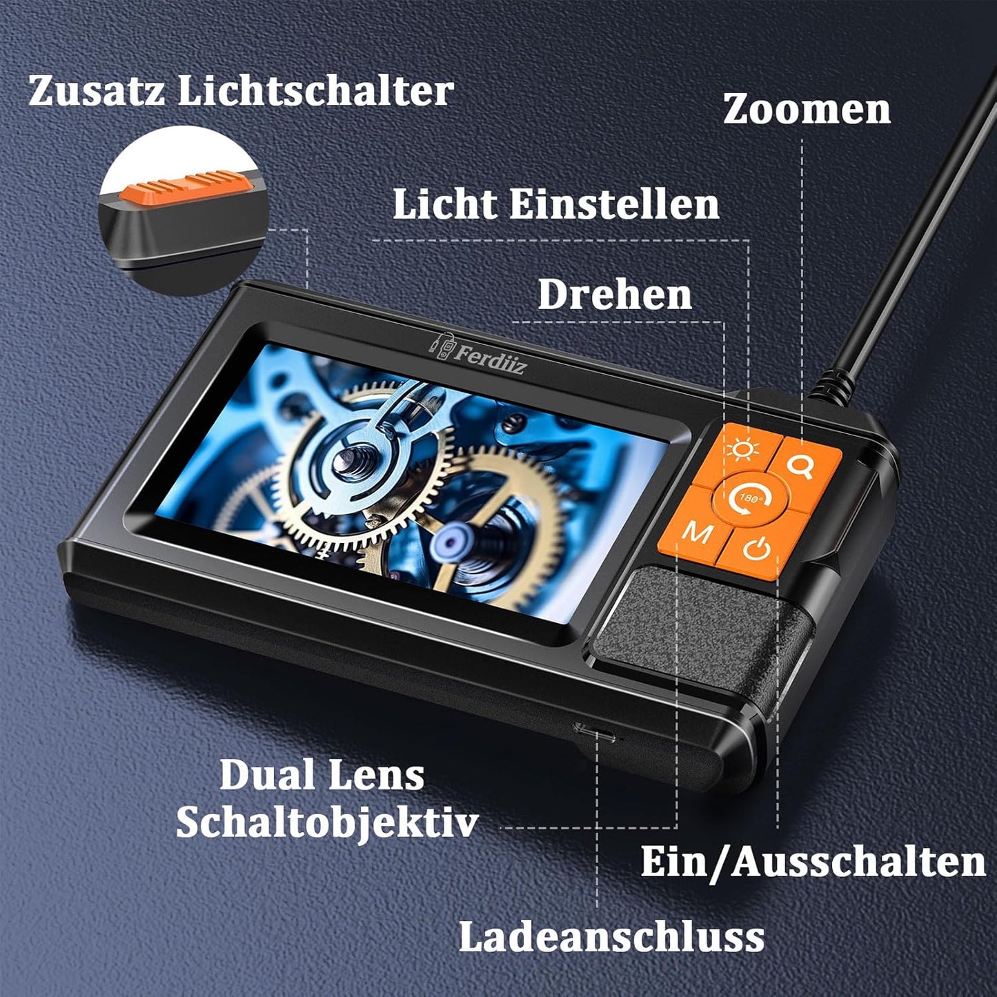 Endoskopkamera mit Licht, P430-5M-Dual Lens