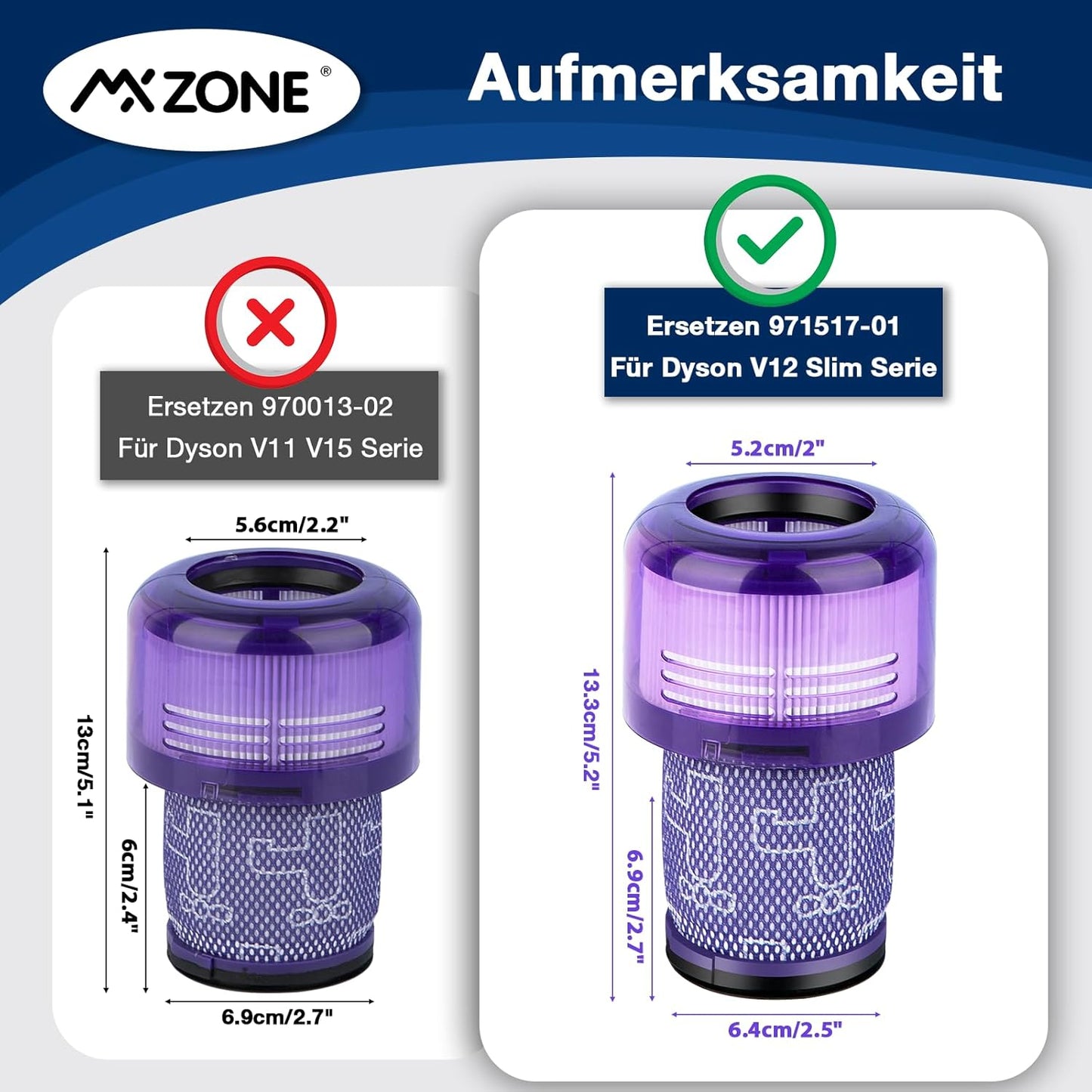 HEPA Filter Ersatz für V12 Detect Slim Staubsauger, V12