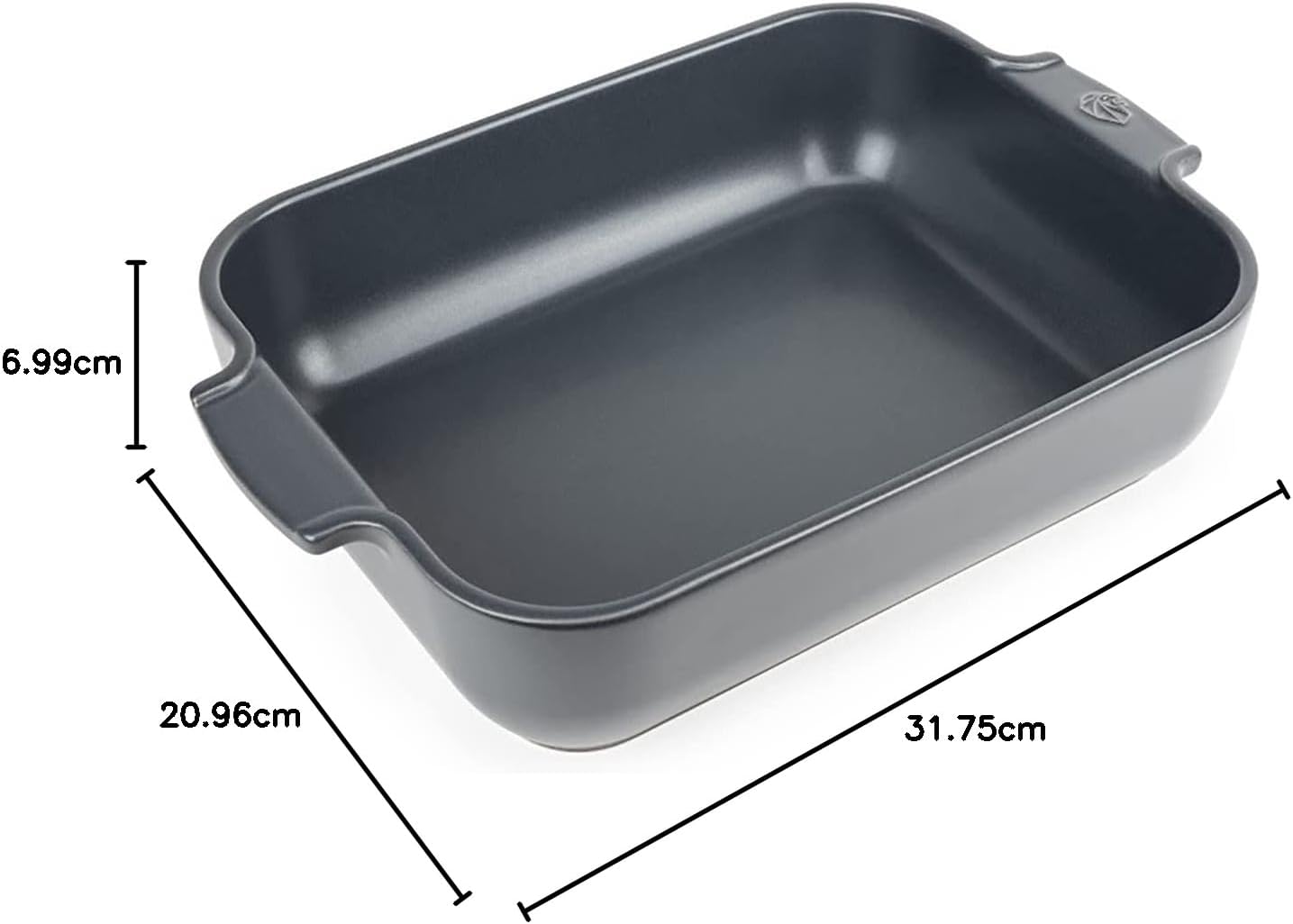 Rechteckige Auflaufform Appolia, 32 cm Schiefergrau