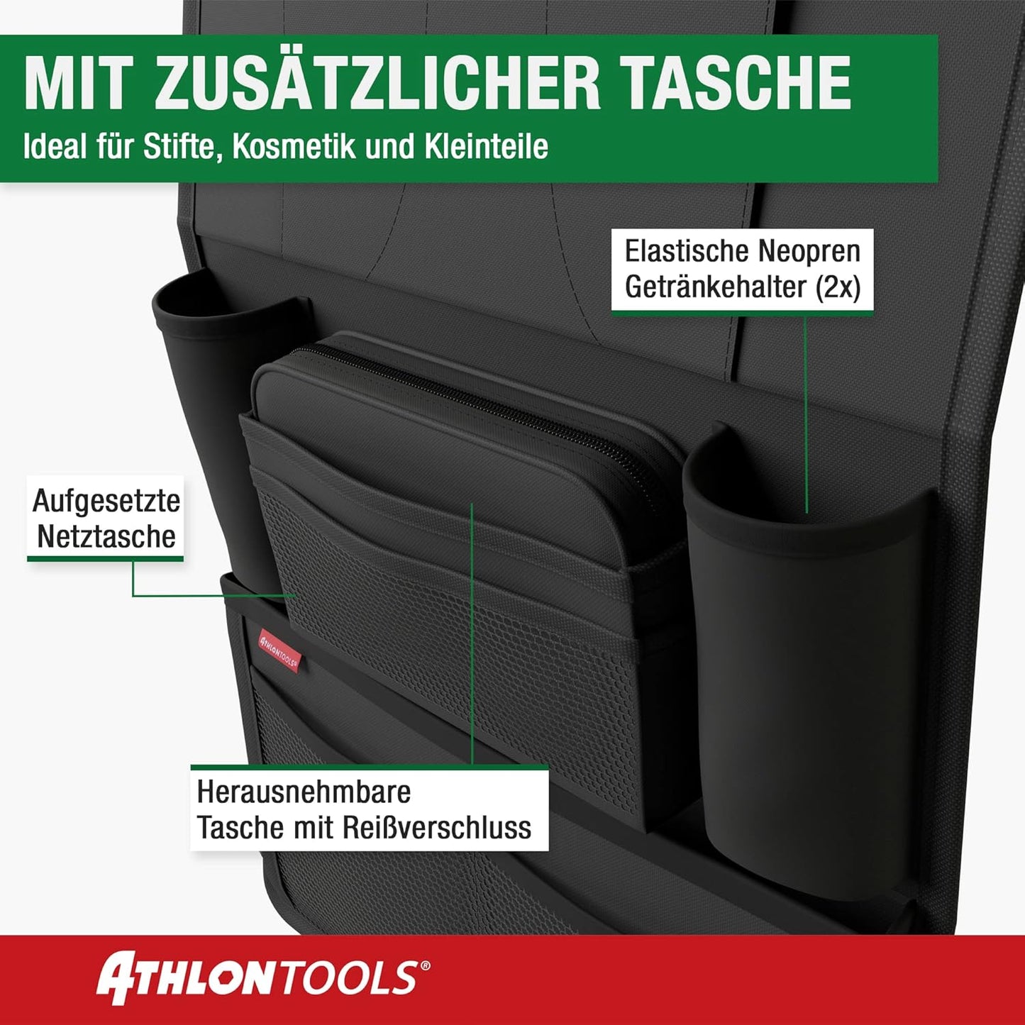 2er-Set Auto Rücksitz Organizer, Schwarz / 2er-sparset