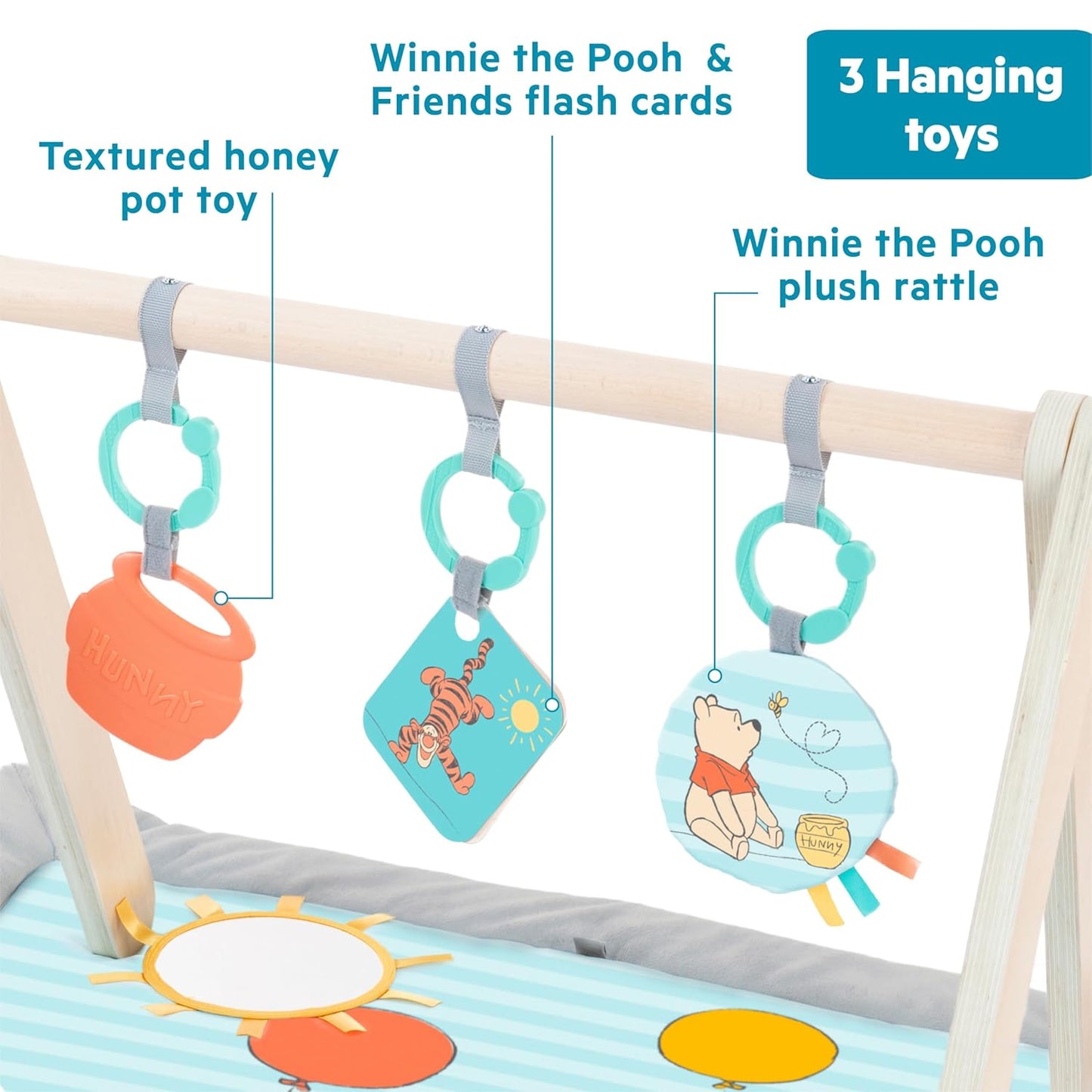 Winnie Puuh Aktivitätenmatte mit Spielzeugstange, Winnie Puuh