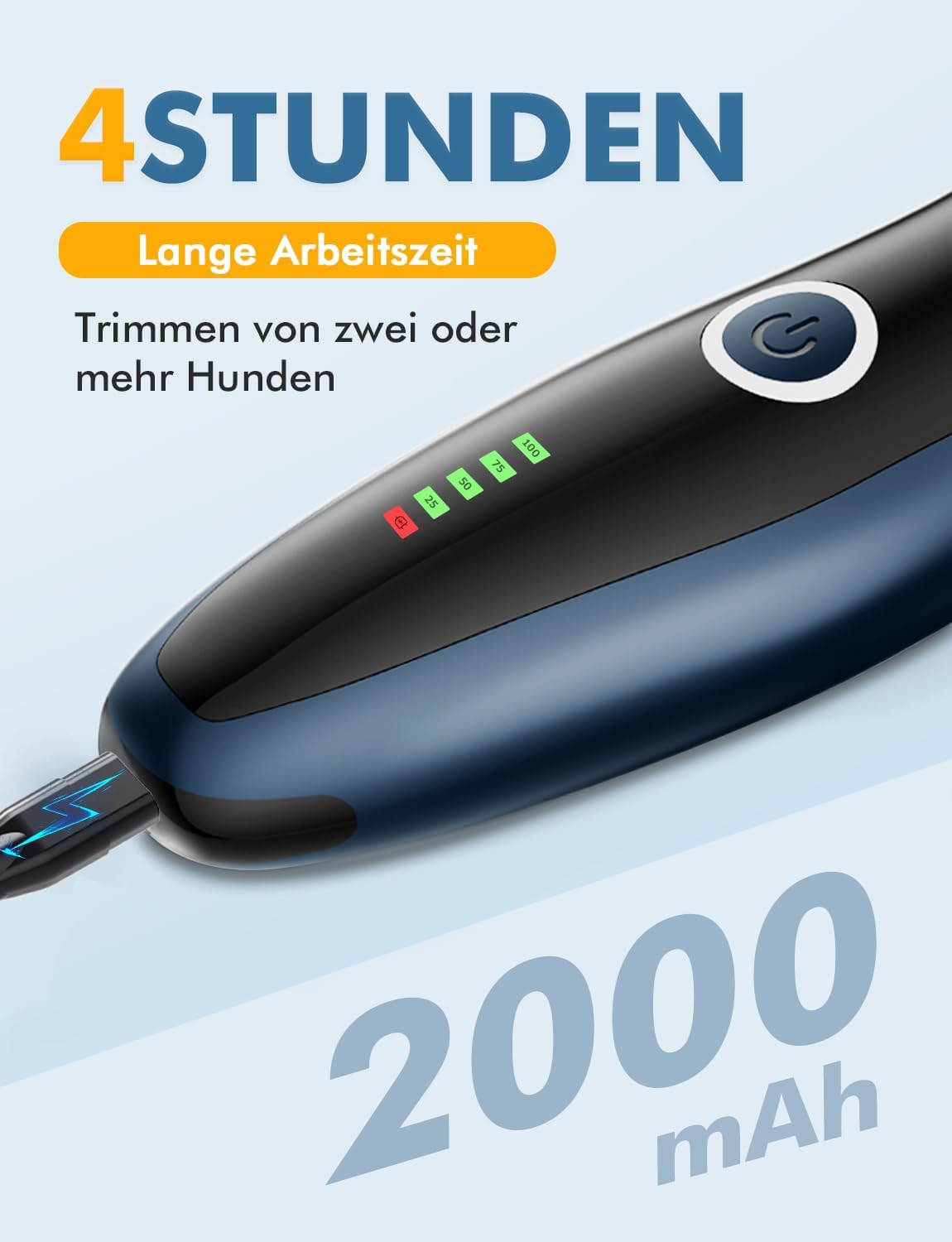 14-teiliges Hundeschermaschinen-Set, Blau