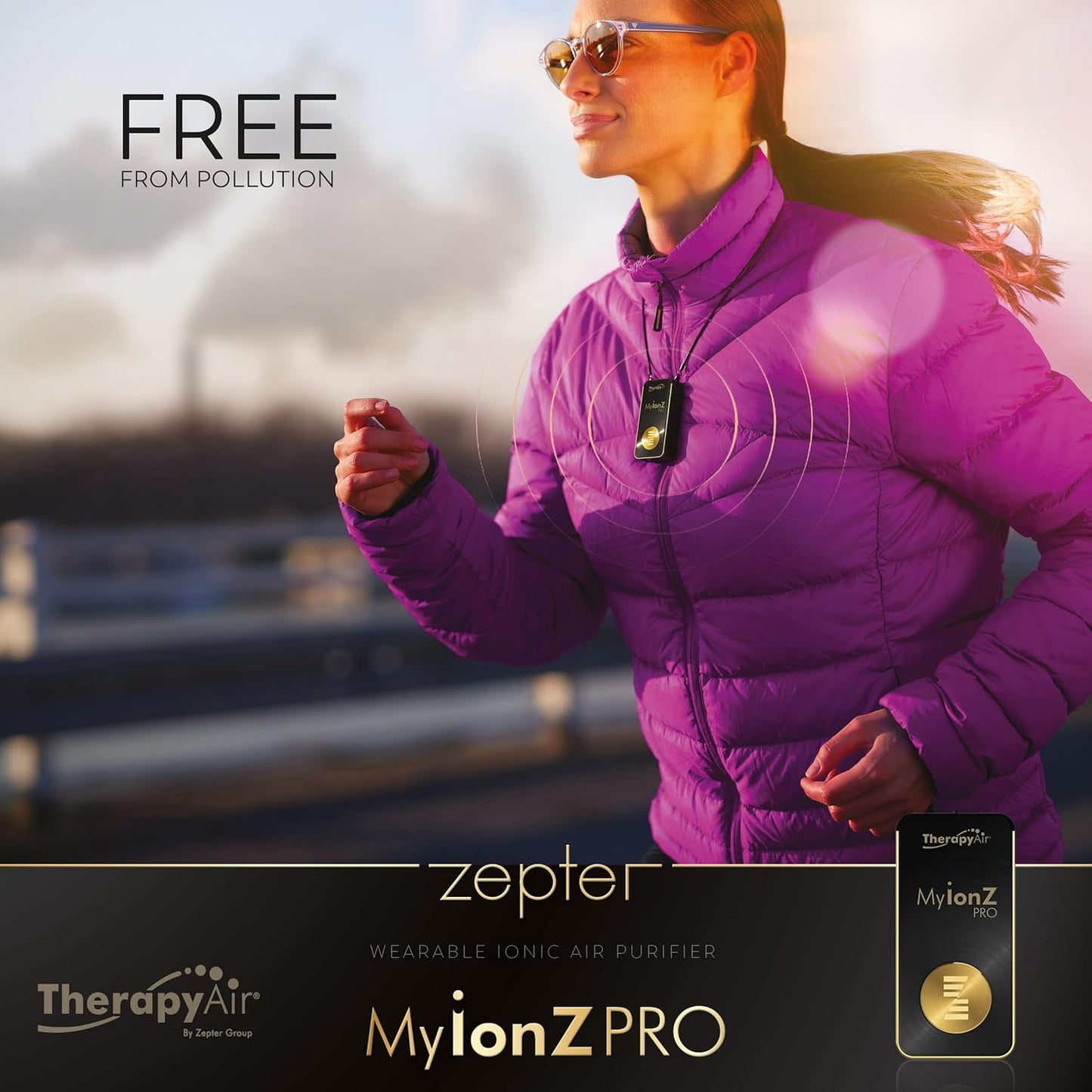 Myionz Pro Tragbarer Luftreiniger, Schwarz