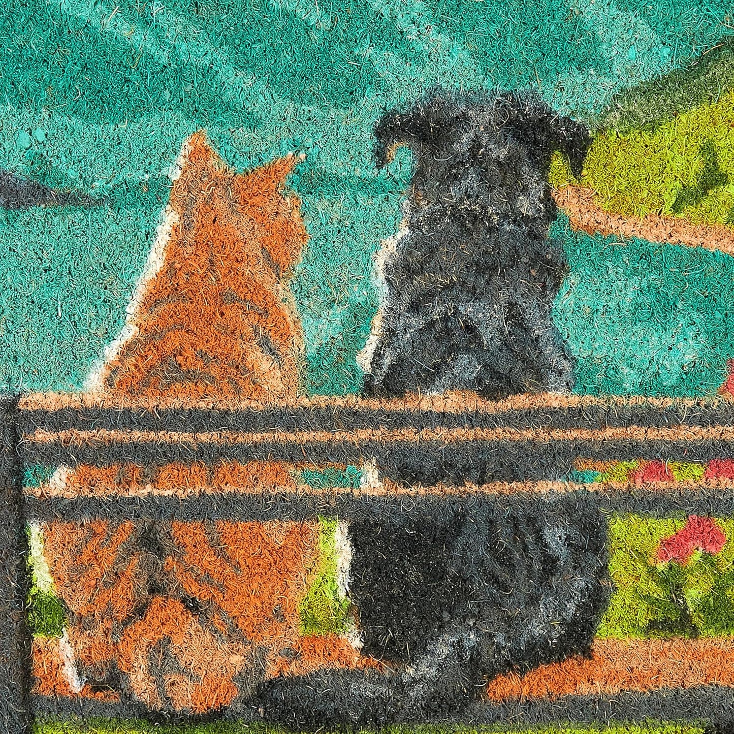 Antirutsch Fussmatte, Hund und Katze auf Bank