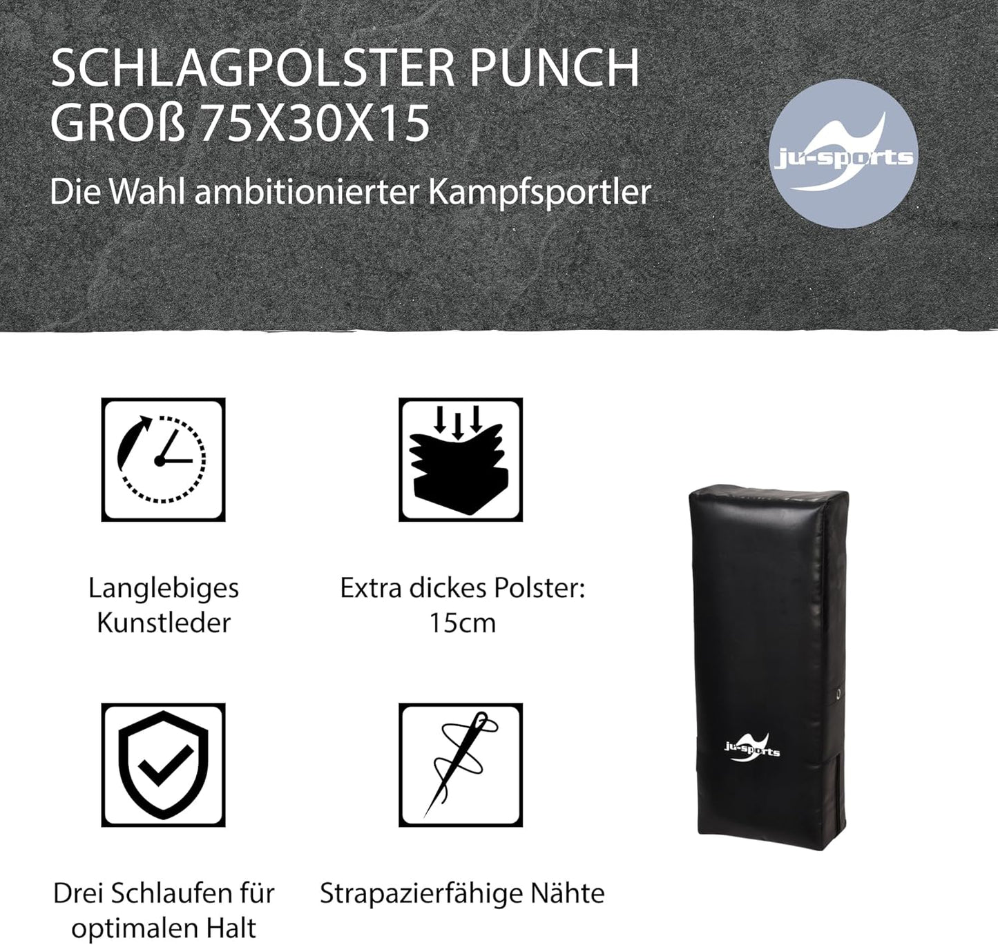 Schlagpolster für Kampfsport, 75 x 30 x 15 cm