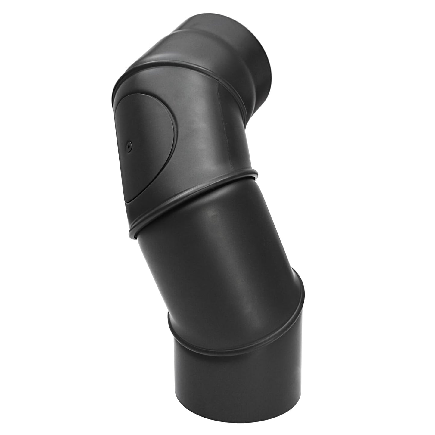 Rauchrohrbogen drehbar mit Reinigungsöffnung (0-90 Grad), 180 Schwarz