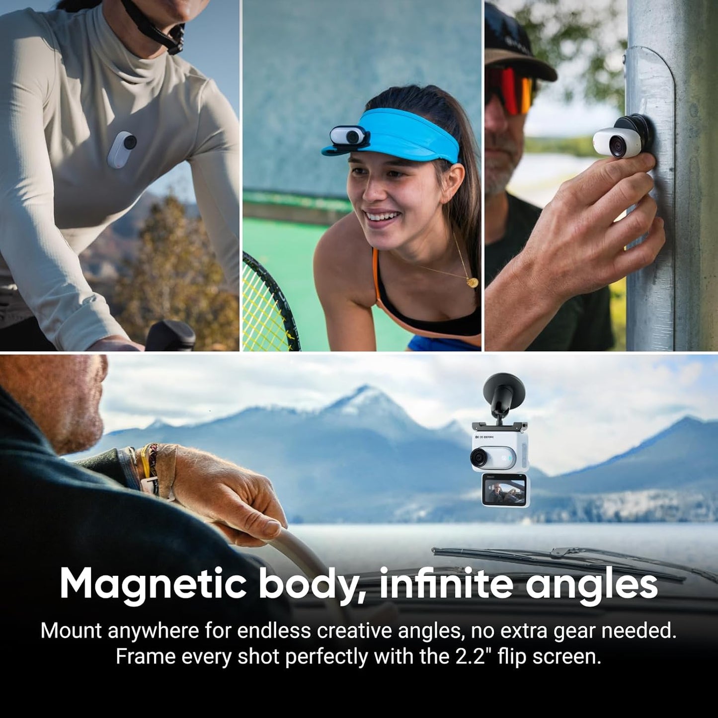 Tragbare 4K Mini-Kamera GO 3S, Polarweiss Standard-Bundle