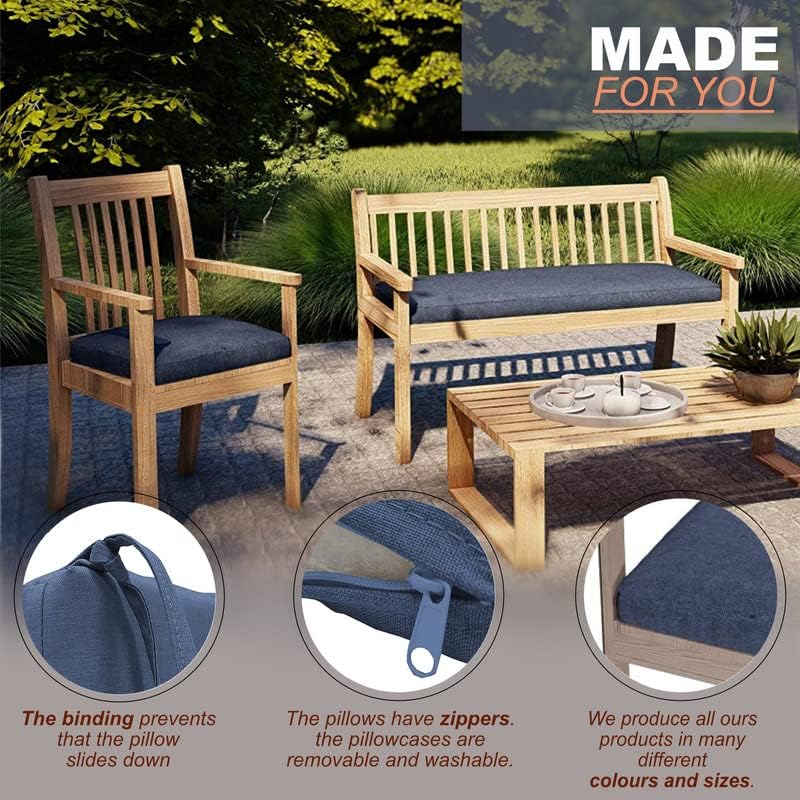 Stuhlkissen-Set für Gartenstühle (4 Stück), Camel 4er Set 60x60x5