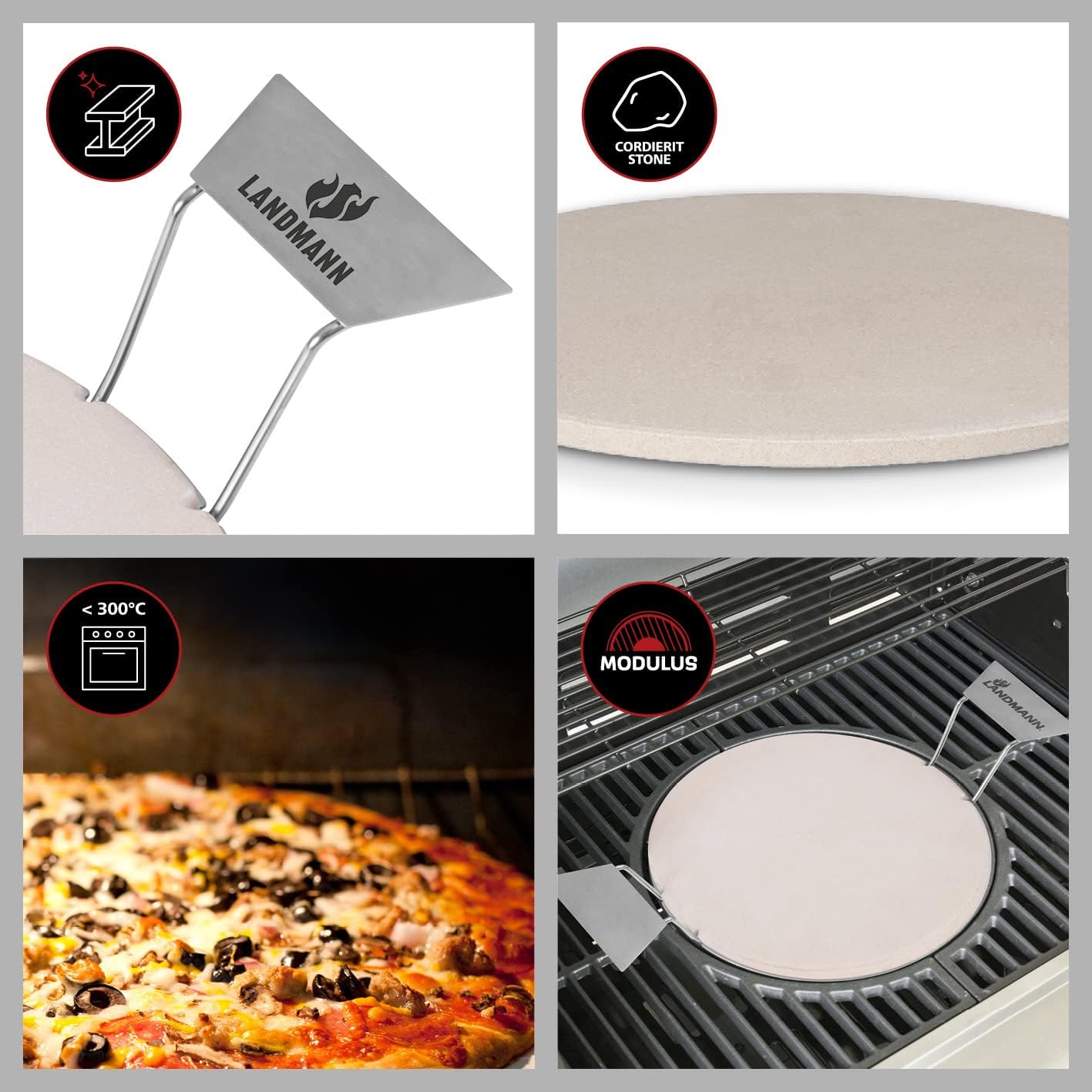 Pizzastein für Grill und Ofen, Ø 30,5 cm