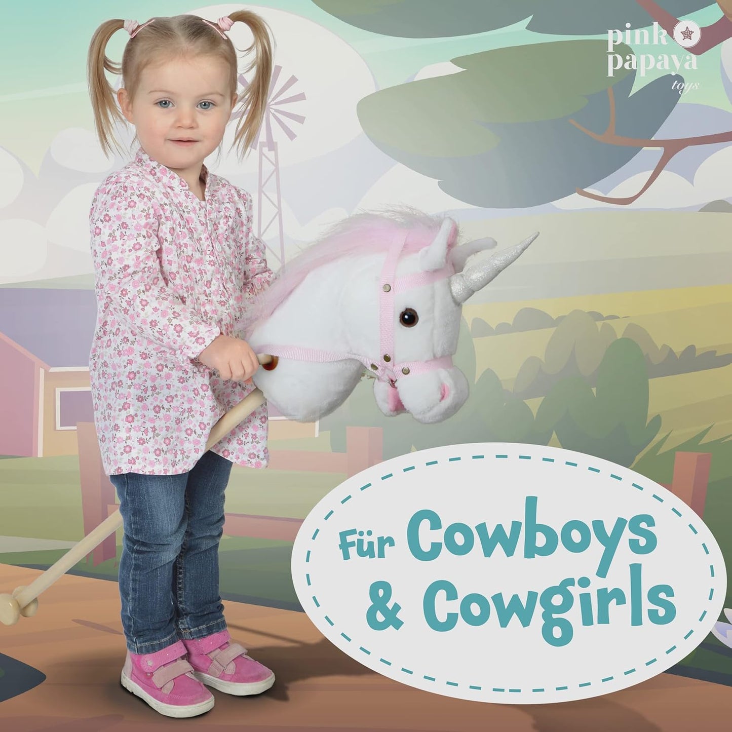 Steckenpferd Einhorn Mandy mit Soundfunktion, Mandy