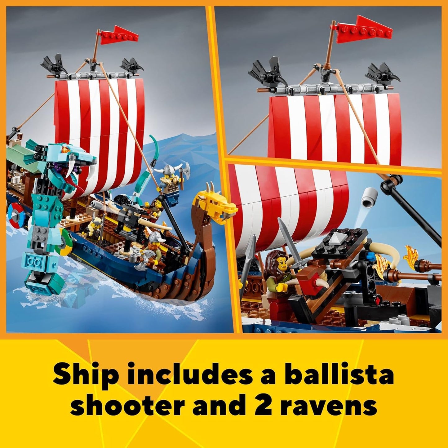 Creator 3-in-1 - Wikingerschiff mit Midgardschlange