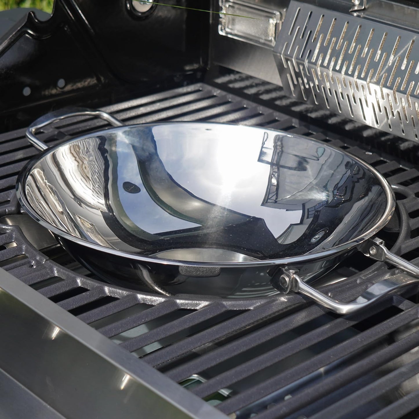 Wokpfanne mit Wokring und Klappgriffen, Wok und Ring