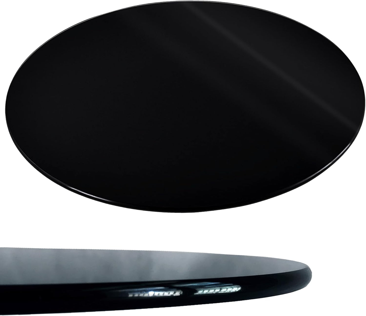 Glasplatte Rund aus Sicherheitsglas, Rund 30 cm Schwarz Rund
