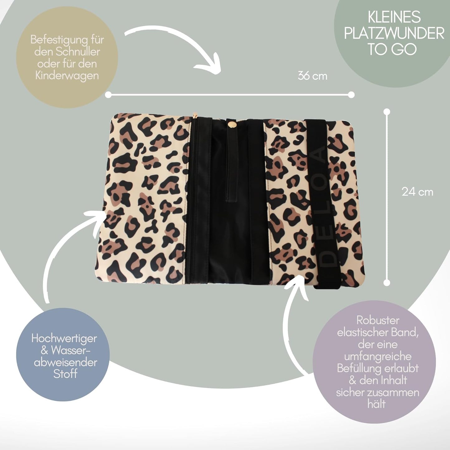 Windeltasche für unterwegs, Leopard