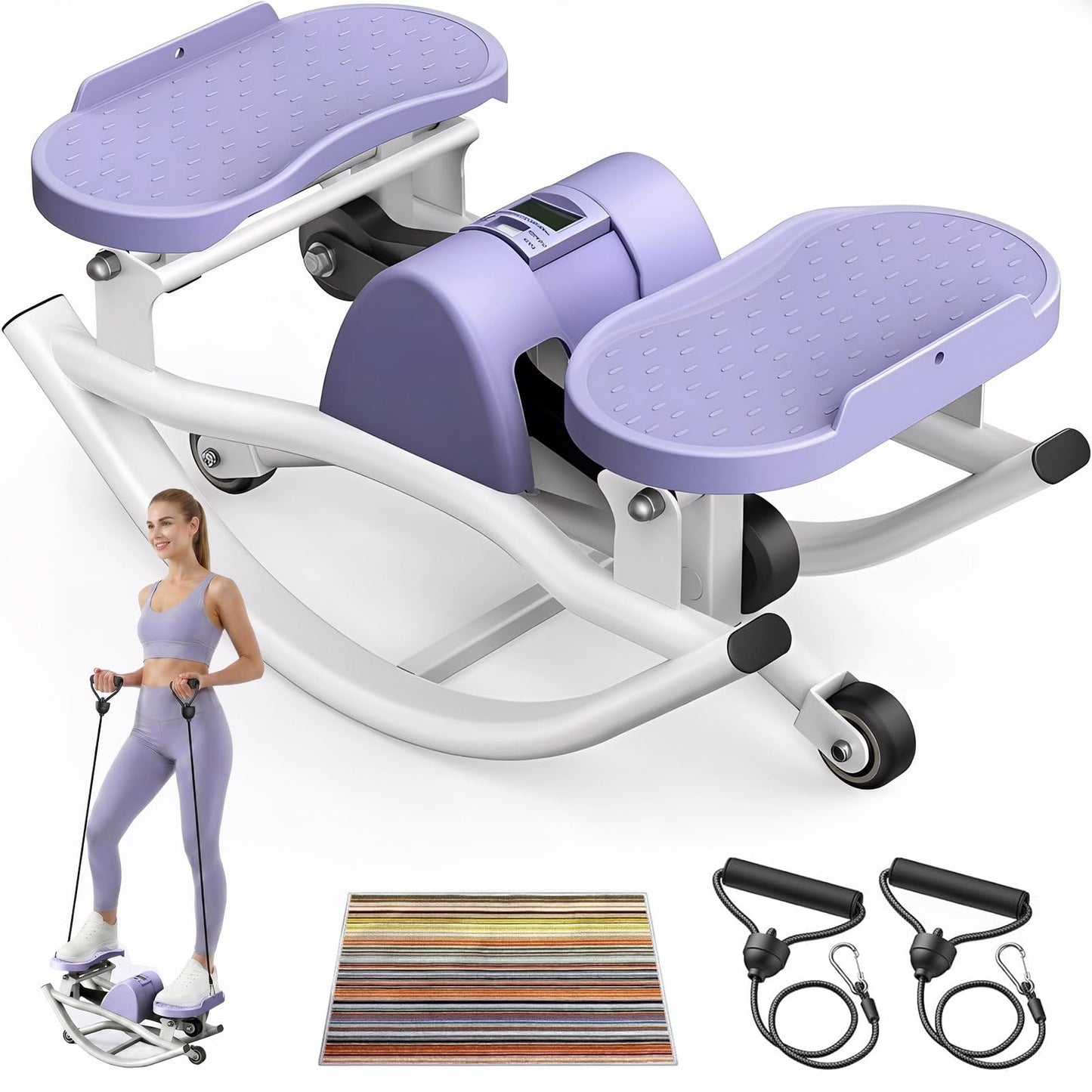 Rock Stepper für Zuhause mit Widerstandsband, Violett