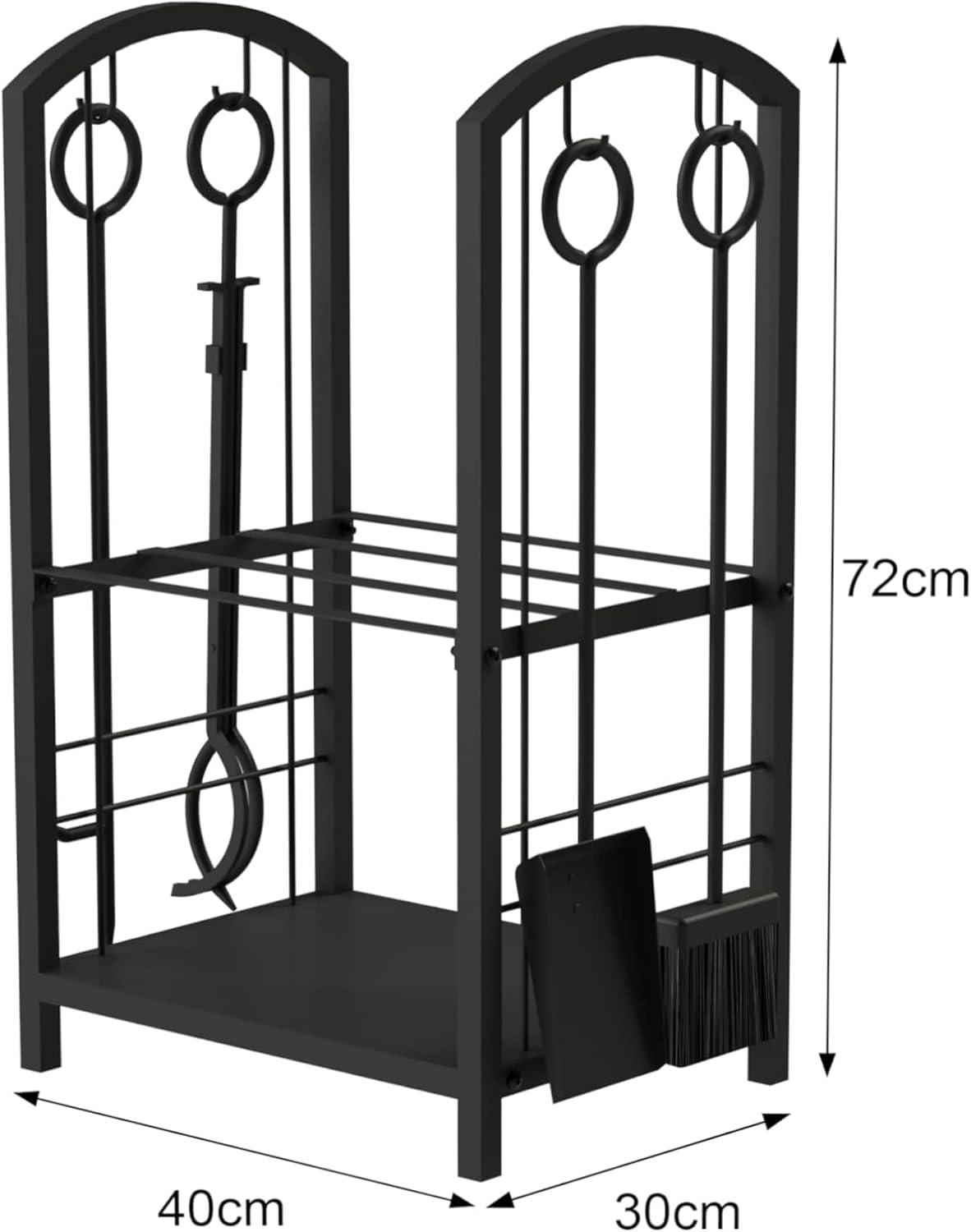 Kaminholzregal mit Besteck